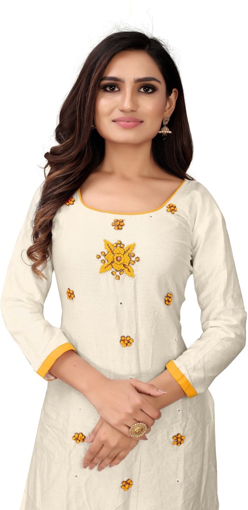 Buy Aarshi Fashions Beige Cotton Kurta with Cotton Beige Churidar