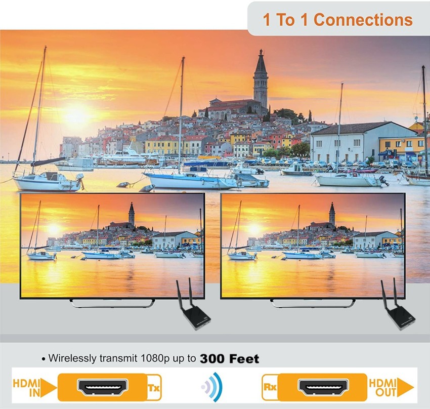 5 GHz 1080p Wireless HDMI Extender Transmitter/Receiver System 100m/328 ft.