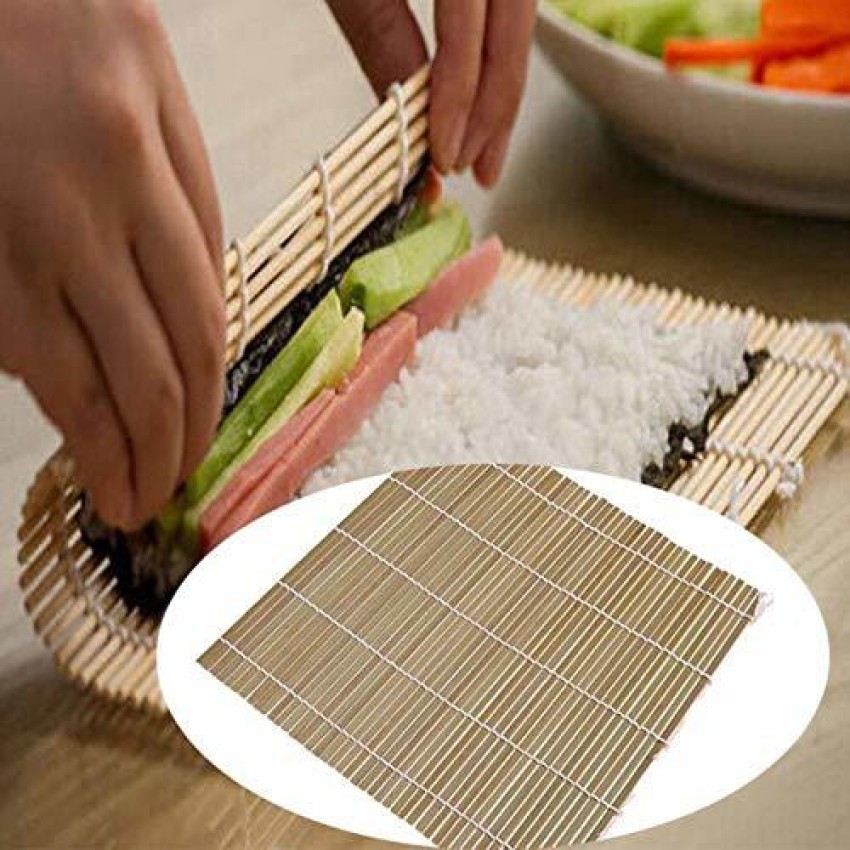 2Pcs Bamboo Sushi Mat Sushi Roller Mat With 1Pcs Rice Paddle 1Pcs
