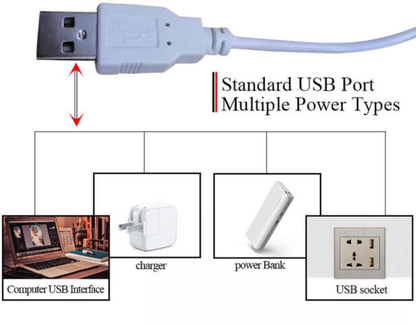 Mini USB Light Plug Desk USB Splitter 2 Port USB LED Lamp Gadgets Home  Portable Small Reading Light For Laptop Power Bank Pc