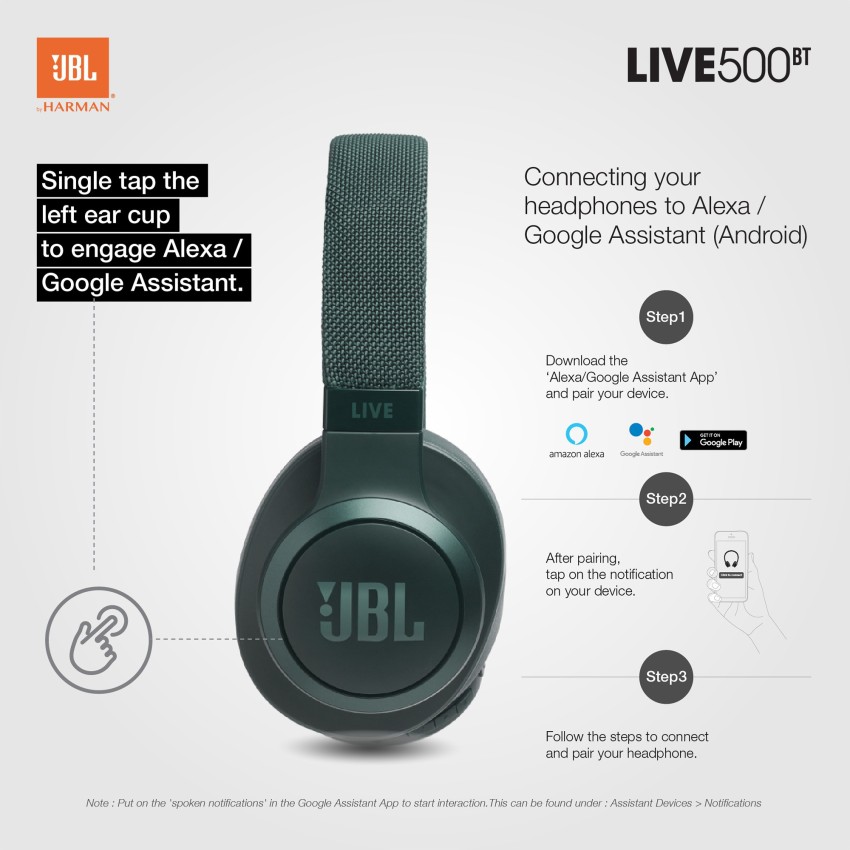 How to connect google assistant to jbl live 500bt sale