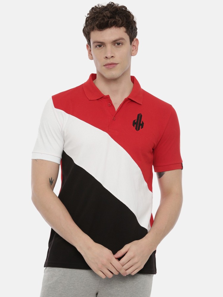 Hook & Hatchet Colorblock Men Polo Neck Red, White, Black T-Shirt - Buy Hook  & Hatchet Colorblock Men Polo Neck Red, White, Black T-Shirt Online at Best  Prices in India