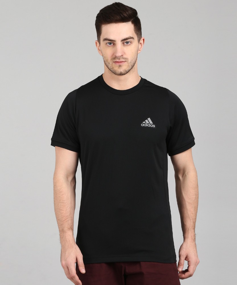 ADIDAS Sporty Men Round Neck Black T Shirt Buy ADIDAS Sporty Men Round Neck Black T Shirt Online at Best Prices in India Flipkart