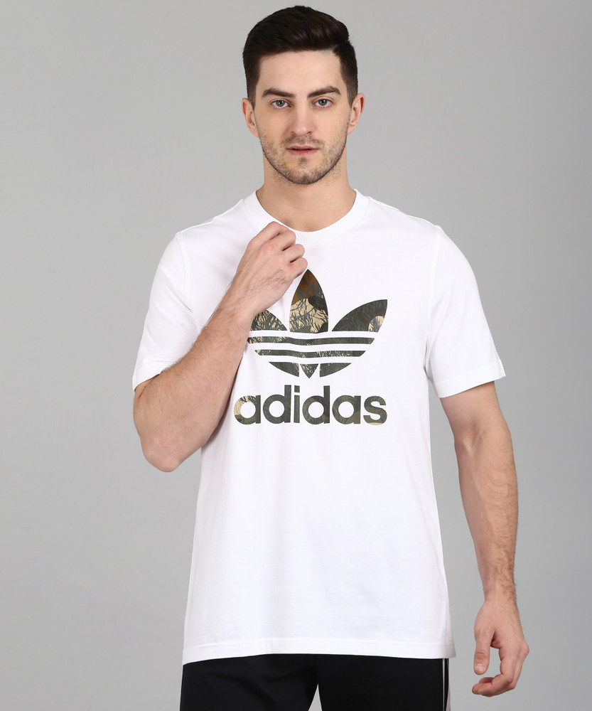 ADIDAS ORIGINALS Sporty Men Round Neck White T Shirt Buy ADIDAS