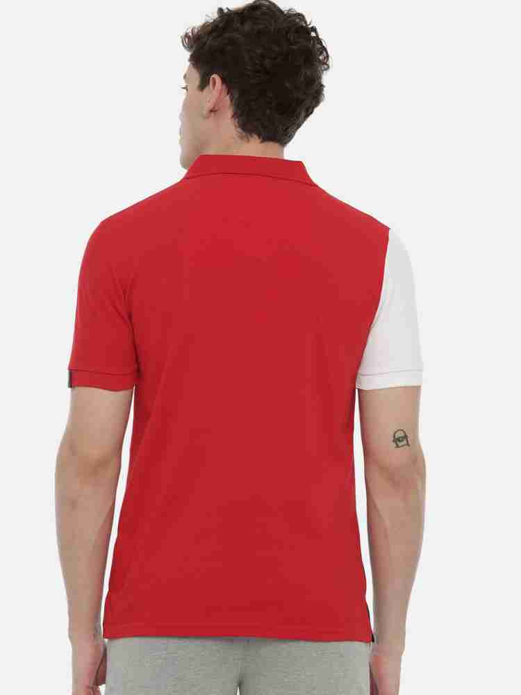 Hook & Hatchet Colorblock Men Polo Neck Red, White, Black T-Shirt