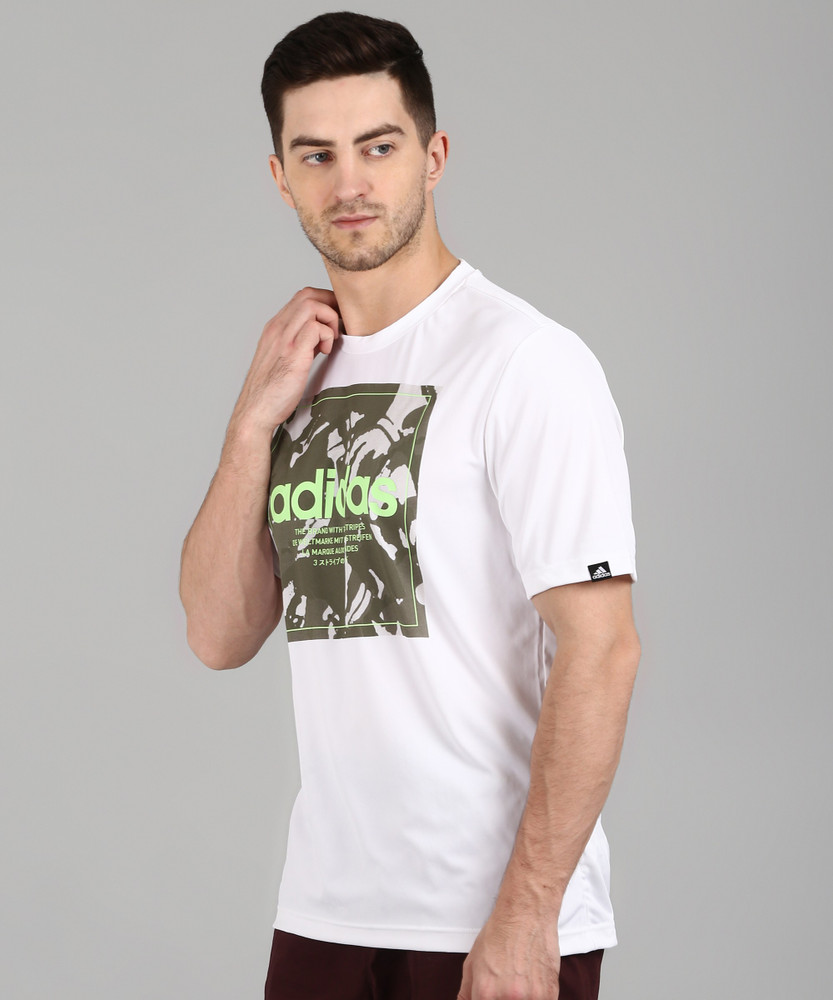 ADIDAS Sporty Men Round Neck White T-Shirt - Buy ADIDAS Sporty Men Round  Neck White T-Shirt Online at Best Prices in India | Flipkart.com