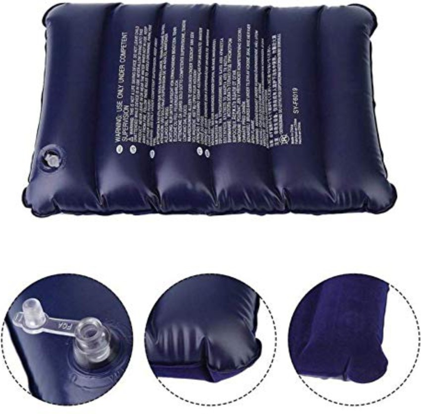 Air Inflatable Pillow Outdoor Travel Portable Folding Double Sides Flocking  Cushion for Travel Plane Hotel Home