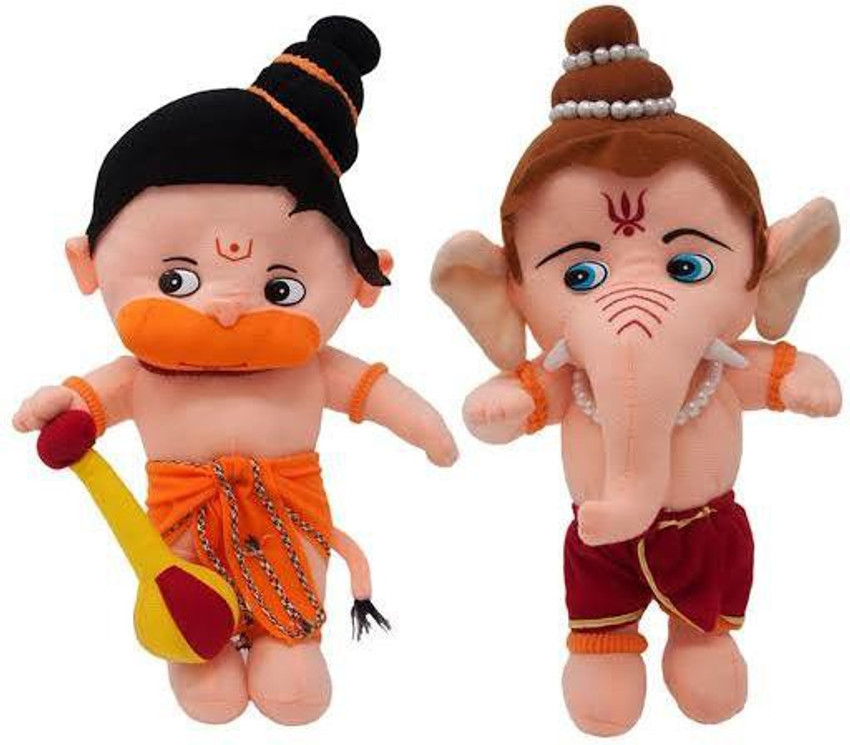 MHK Lord Ganesha and Lord Hanuman soft toy 30 cm Multicolor 30 cm Lord Ganesha and Lord Hanuman soft toy 30 cm Multicolor Buy Teddy Bears toys