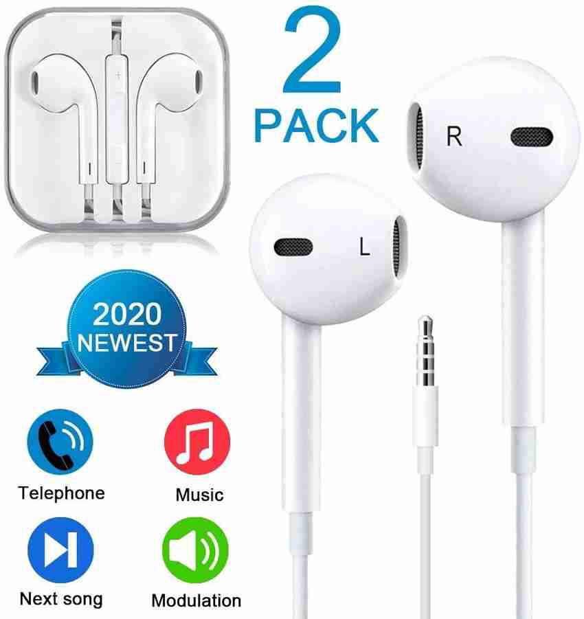 Meyaar 2 Pack Metal in Ear Headset Earphones with Mic for IOS 5s 6