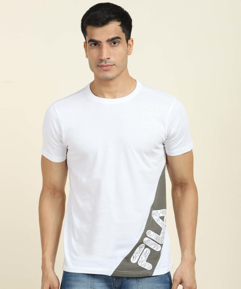 Fila white t shirt mens best sale