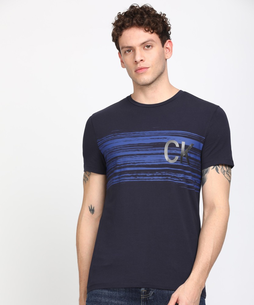 Calvin Klein Jeans Printed Men Round Neck White T-Shirt - Buy Calvin Klein  Jeans Printed Men Round Neck White T-Shirt Online at Best Prices in India