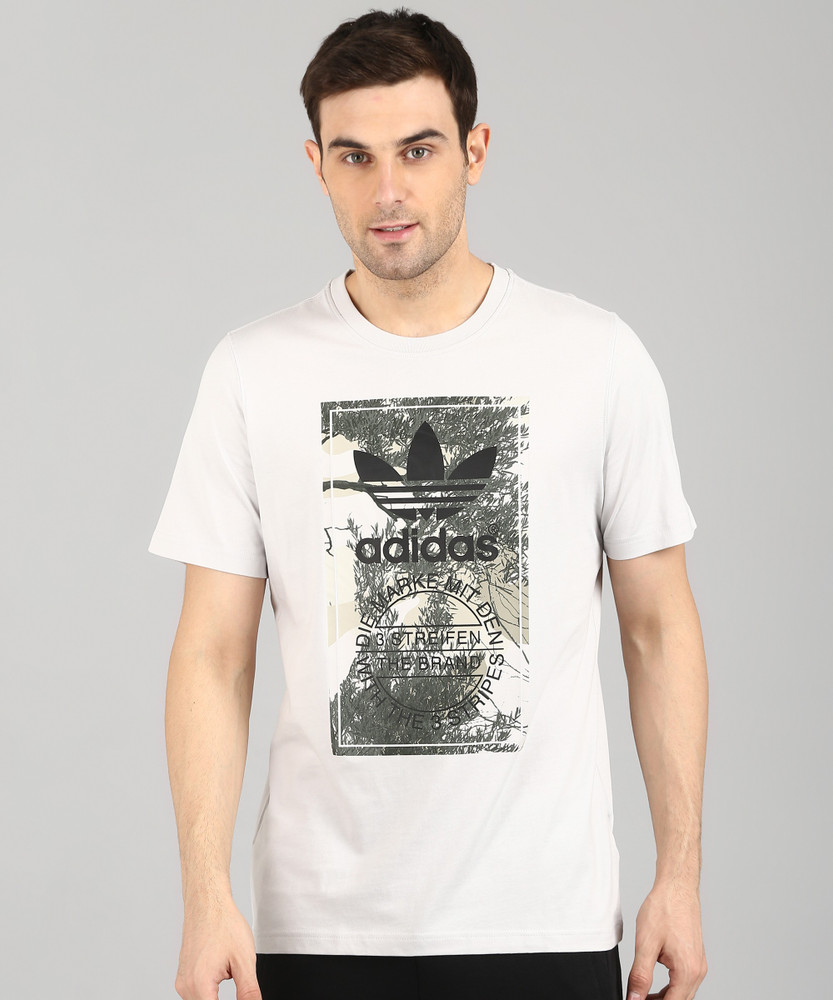 ADIDAS Printed Men Round Neck Grey T-Shirt - Buy ADIDAS Printed Men Round  Neck Grey T-Shirt Online at Best Prices in India | Flipkart.com