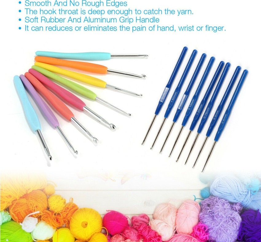 52Pcs Crochet Hook Set 2-10mm Crochet Needle with Ergonomic Handle Colorful  Crochet Kit Complete Crochet Accessories with Stitch Markers Needles Tape  Measure Row Counter Thimble for Beginner Crafts 