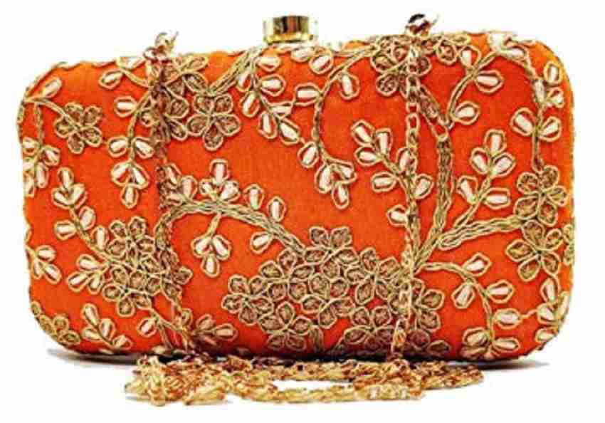 Orange clutch top bag