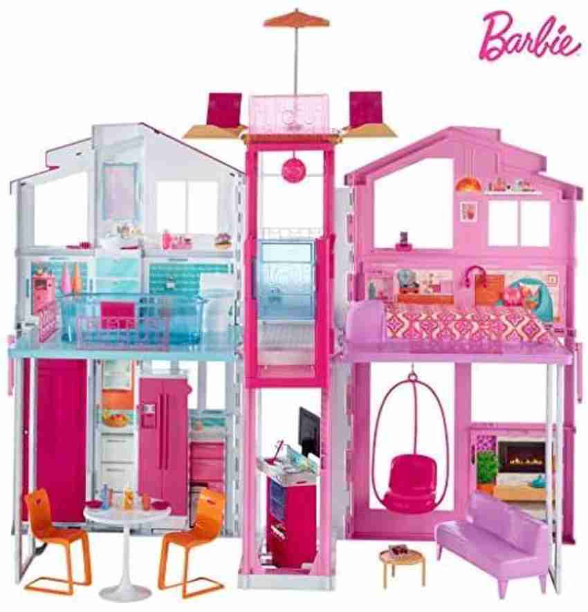 MATTEL 3 Story House with Pop Up Umbrella 3 Story House with
