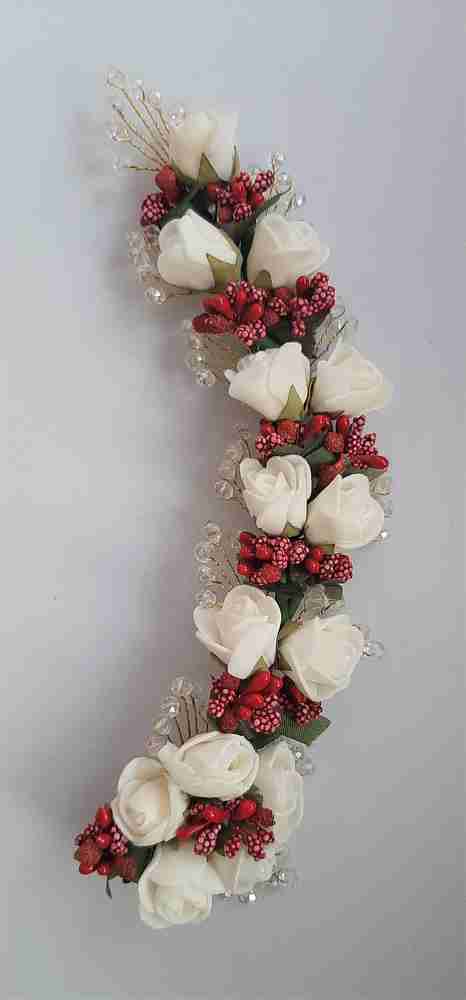 ZENCY white flom flower brooch Bun Price in India Buy ZENCY