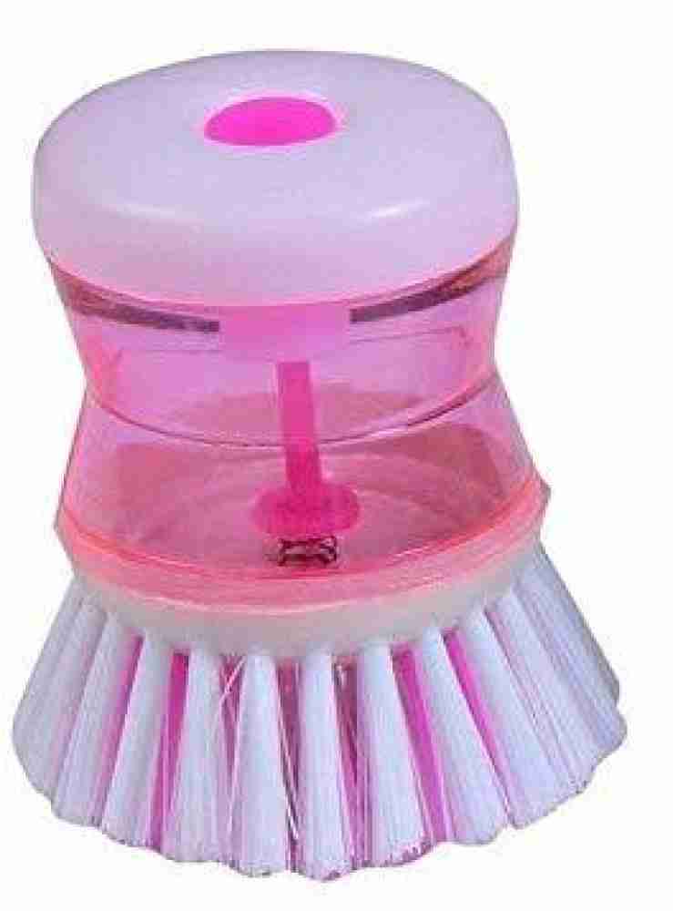 6pcs/set Dish Scrubber With Soap Dispenser, Heavy Duty Dish Brush