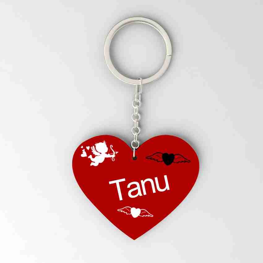 Gifts Zone Tanu Name Beautiful Heart Shape Plastic Keychain Best