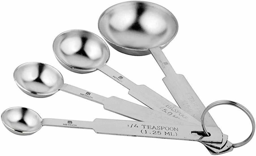 Homeleven Stainless Steel Measuring Spoon Set (15 ml, 5 ml, 2.5 ml, 1.25  ml) - Pack of 4 Piece Measuring Cup Set Price in India - Buy Homeleven  Stainless Steel Measuring Spoon