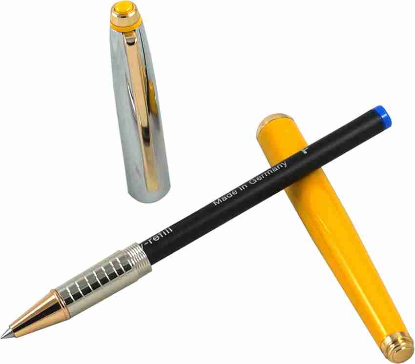 auteur 011, Yellow Colour ,Metal Body, Smooth Tip, Blue Ink 