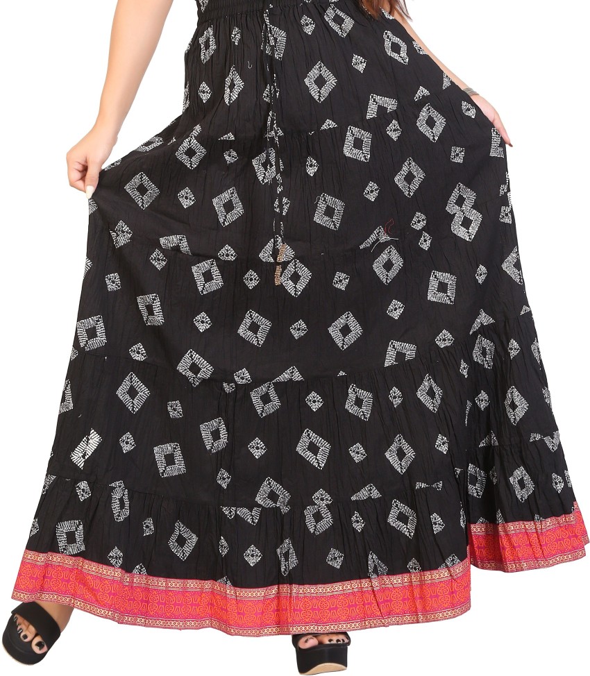 KB feb house Printed Women Layered Black Skirt Buy KB feb house