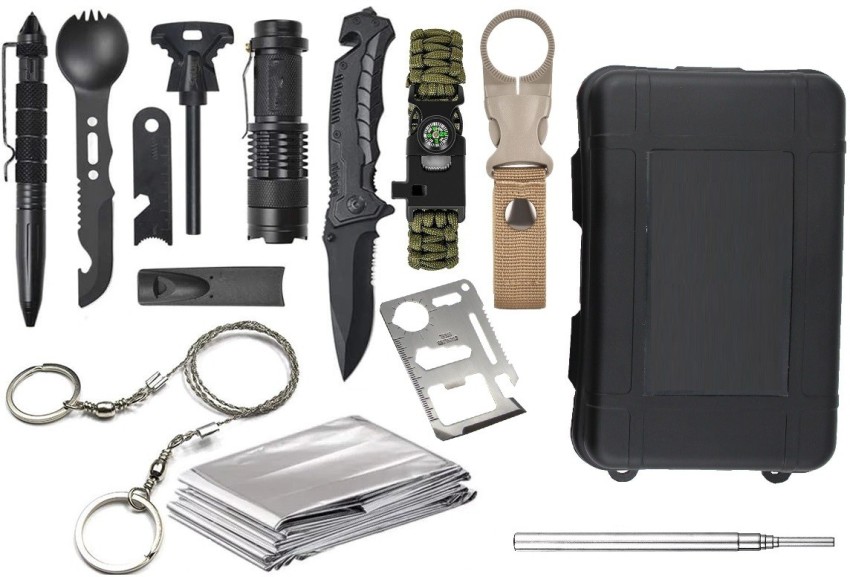 Buy MASX Military Grade 14in1 Emergency Survival Tactical Kit - Camping Gift  for men Camping & Hiking Emergency Survival Tactical Kit Online at Best  Prices in India - Camping & Hiking