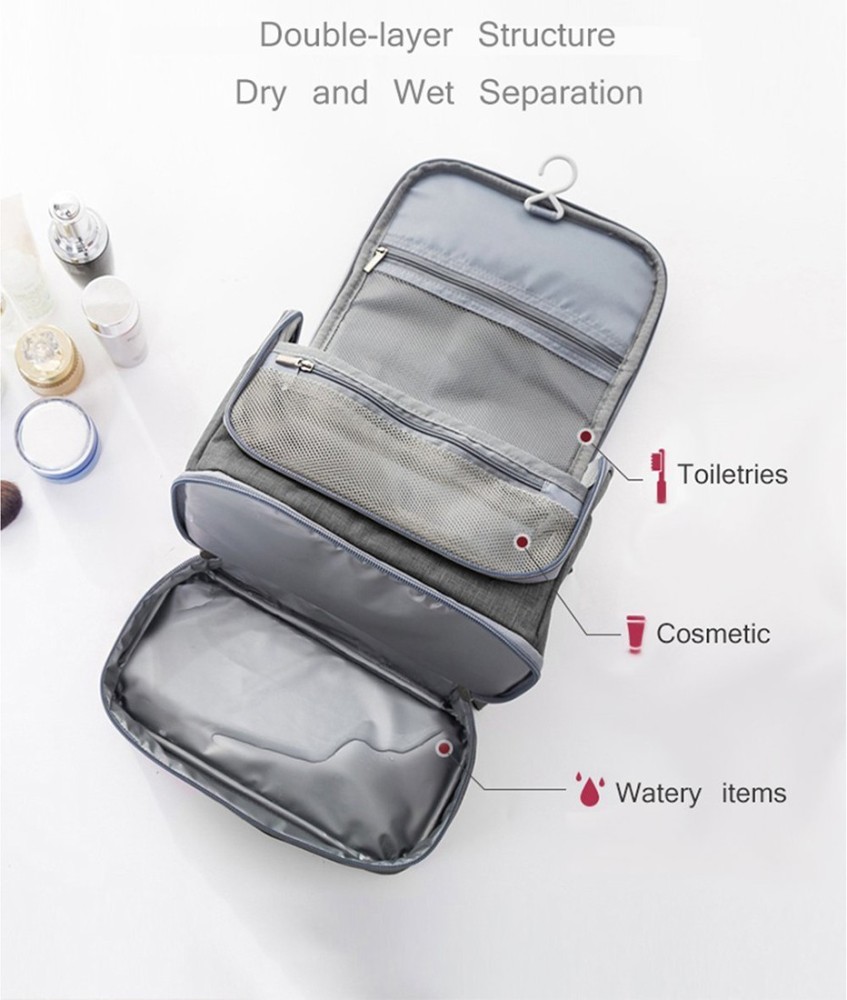 High Quality Travel Makeup Bags Women Waterproof Cosmetic Bag Toiletries  Organizer Hanging Dry And Wet Separation