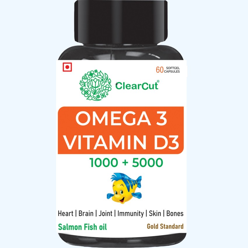 Clearcut Omega 3 Vitamin D3 soft capsule 60 nos. Price in India