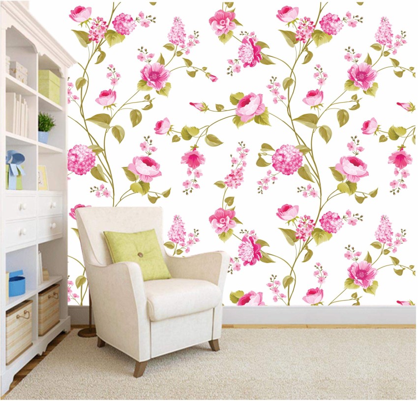 Calling Summers Pink & White Floral Premium Quality Wallpaper – WallMantra