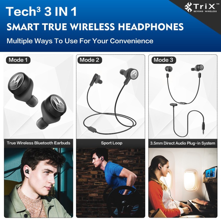 MOTOROLA Tech3(TWS) Bluetooth Headset Price in India - Buy