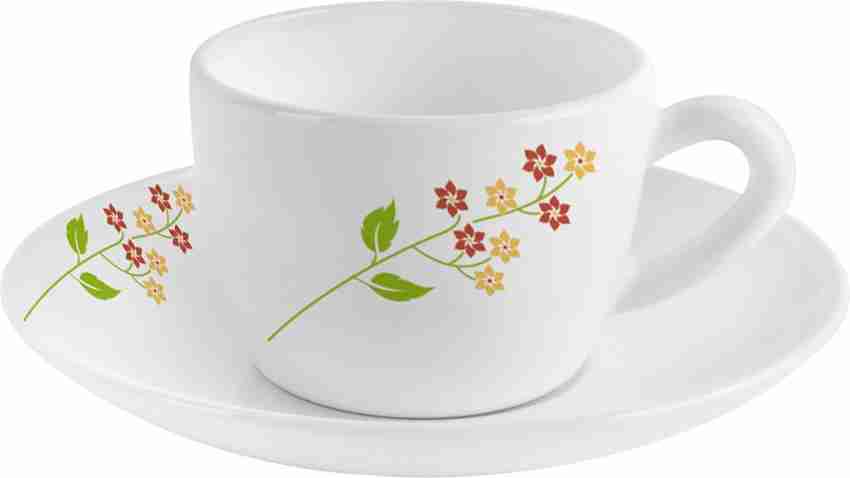 Buy Cello Opalware Tea/Coffee Cup Saucer (set of 12pcs) 130ml