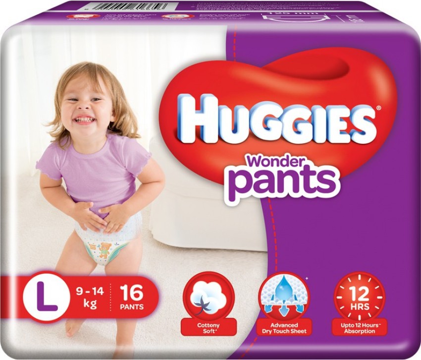Buy Huggies Complete Comfort Wonder Pants Large (9-14kg) Size Baby Diaper  Pants 128 count Monthly Pack, with 5 in 1 Comfort Online at Low Prices in  India - Amazon.in