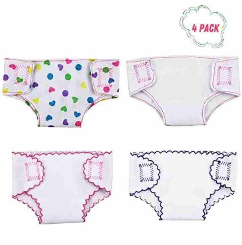 DC-BEAUTIFUL 4 Pack Baby Diapers Doll Underwear for 14-18 Inch