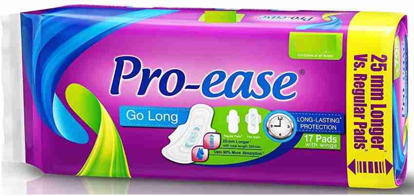 Pro-ease Go Long 17+17 pads wings (25 mm) longer Sanitary Pad, Buy Women  Hygiene products online in India