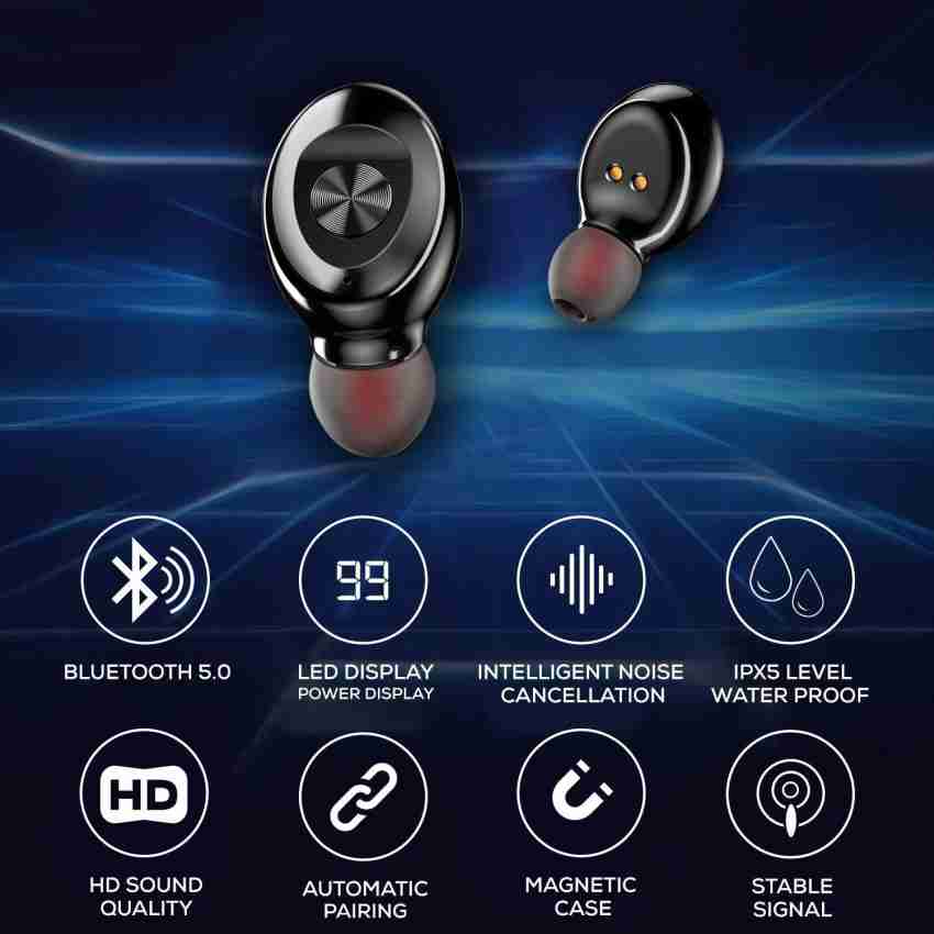 WeCool Moonwalk M1 Bluetooth Earbuds with 20 hours play time and Digital Display Charging Case Bluetooth Headset with Mic Bluetooth Headphones