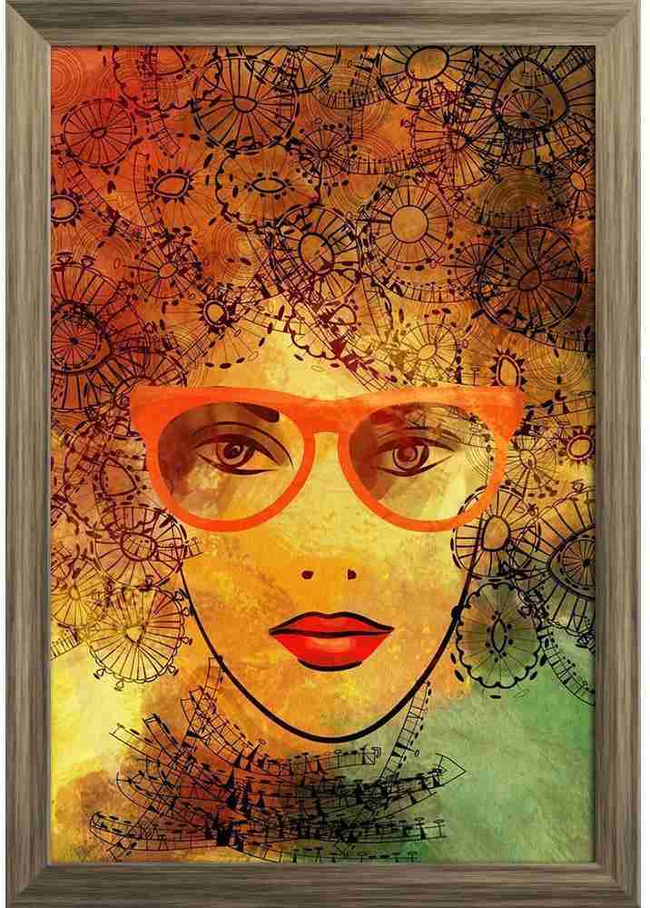 Modern Original Gallery Femaleportrait Wallart. SMall original art painting outlet on paper