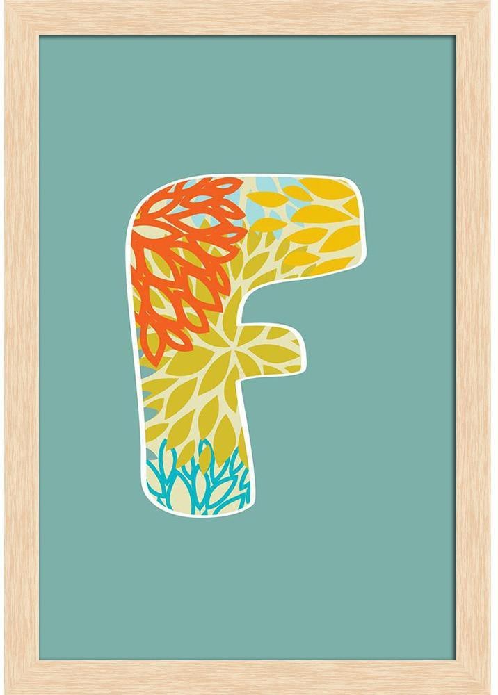 Floral Letter F Paper Poster Natural Brown Frame  Paper Print - Abstract  posters in India - Buy art, film, design, movie, music, nature and  educational paintings/wallpapers at