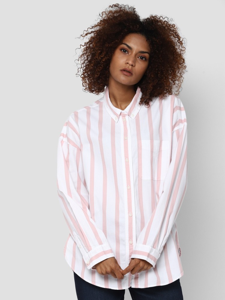 American Eagle Outfitters Women Striped Casual White, Pink Shirt - Buy American  Eagle Outfitters Women Striped Casual White, Pink Shirt Online at Best  Prices in India