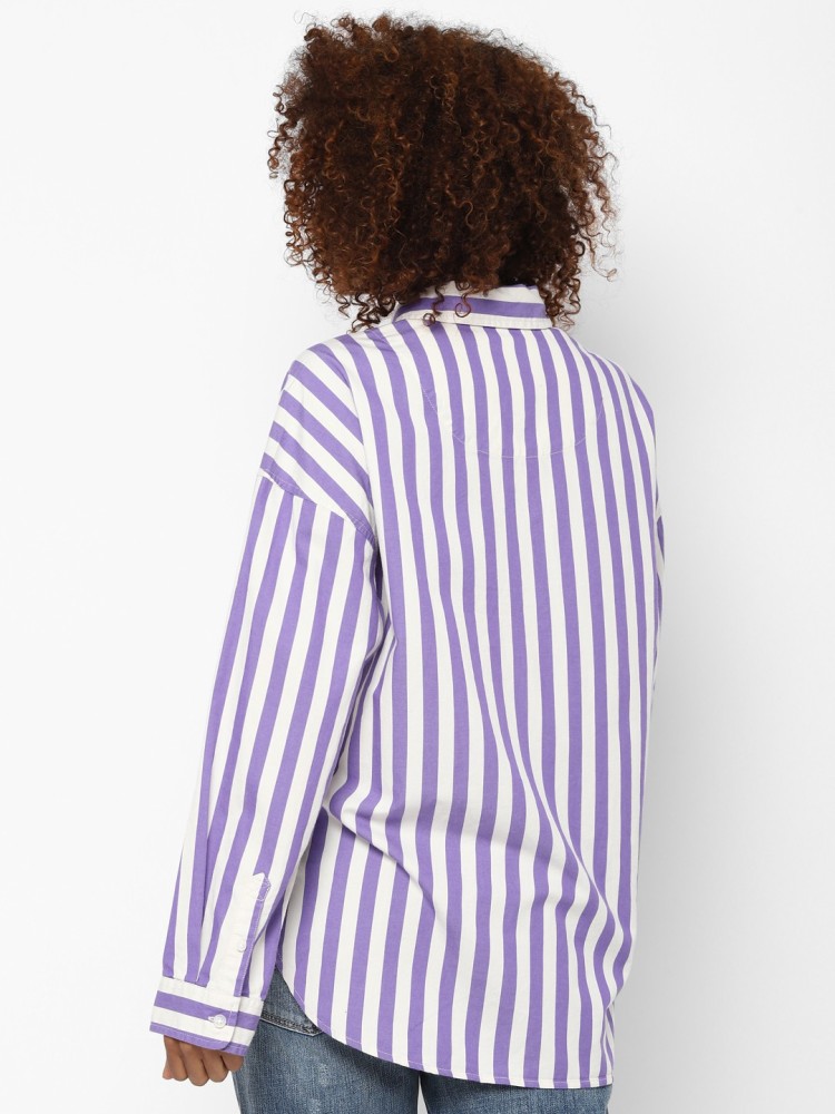 purple striped shirt womens