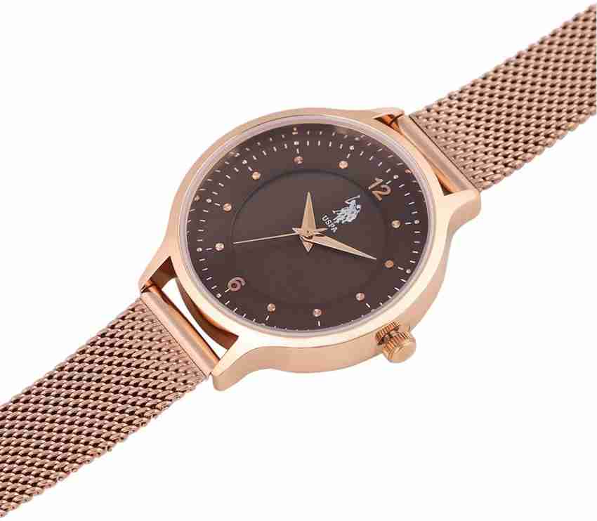 Us polo assn clearance watch women's rose gold