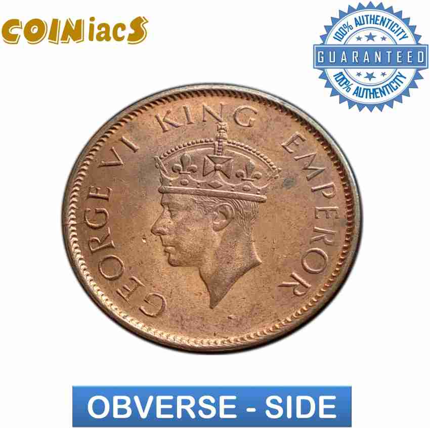 Zewelery India King George 1 Quarter Anna 1956 coin Year might