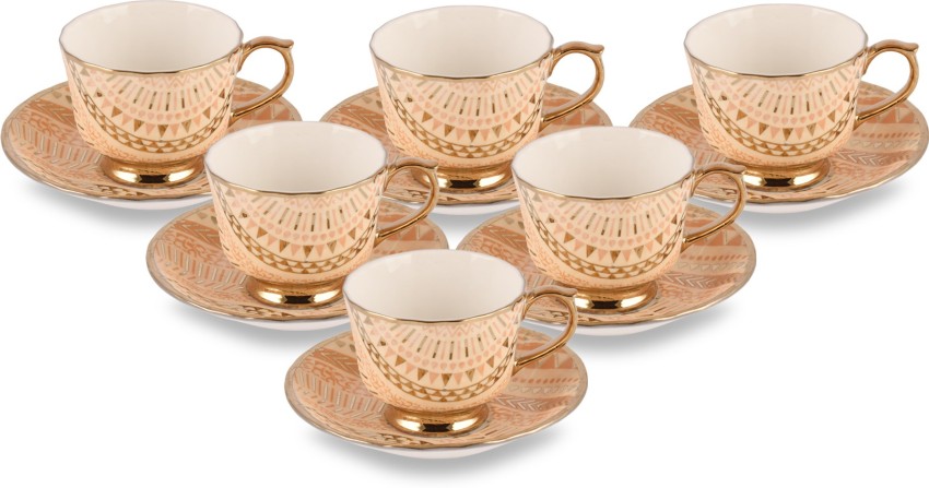 UPC Pack of 6 Ceramic Cup Saucer Sets with 6 Cups + 6 Saucer - New