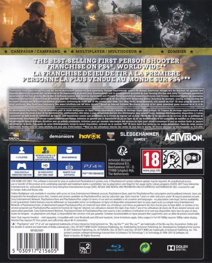 Mavin  Call of Duty WWII PS4, WW2 (Sony Playstation 4, 2017)