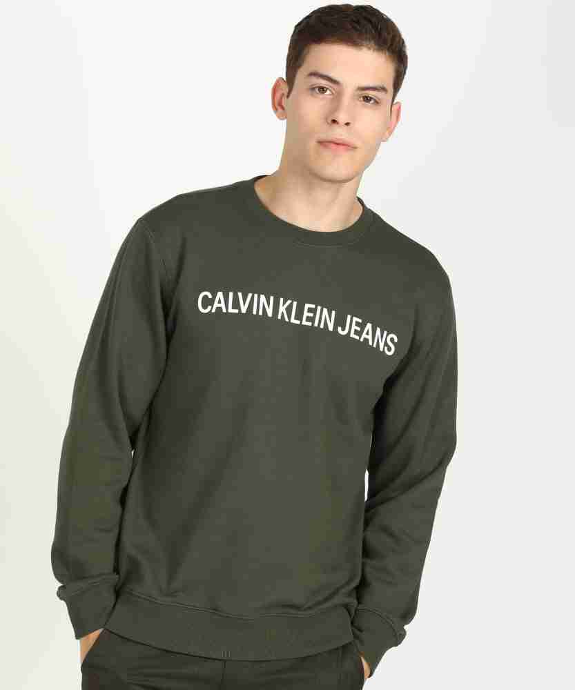 Calvin Klein Jeans Full Sleeve Printed Men Sweatshirt - Buy Calvin Klein  Jeans Full Sleeve Printed Men Sweatshirt Online at Best Prices in India