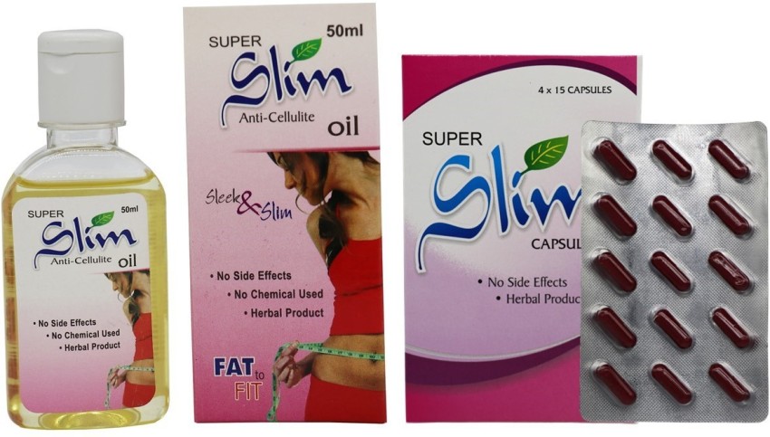 KARNANI Super Slim Anti cellulite Oil and Slimming Capsules Combo