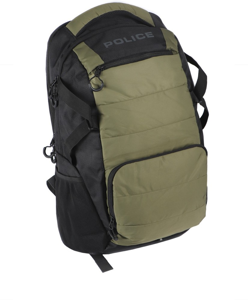 Police polyester 30 cheap ltr black laptop backpack