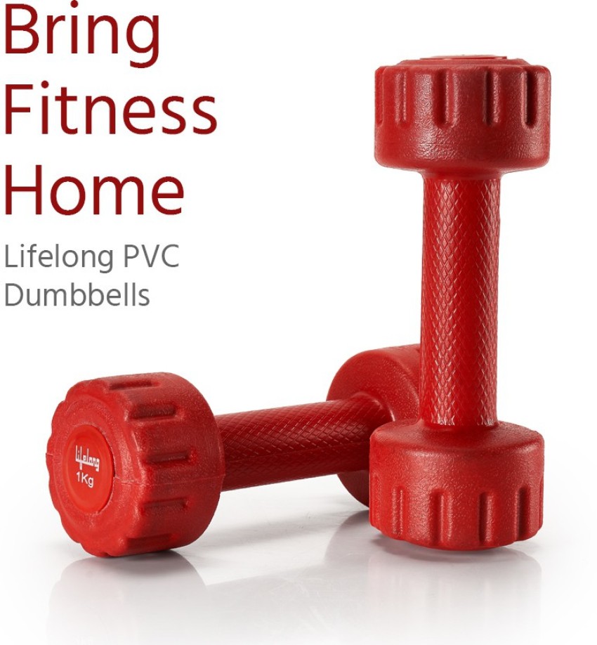 Lifelong PVC Hex Dumbbells Pack of 2 (2kg-10kg) for Home Gym