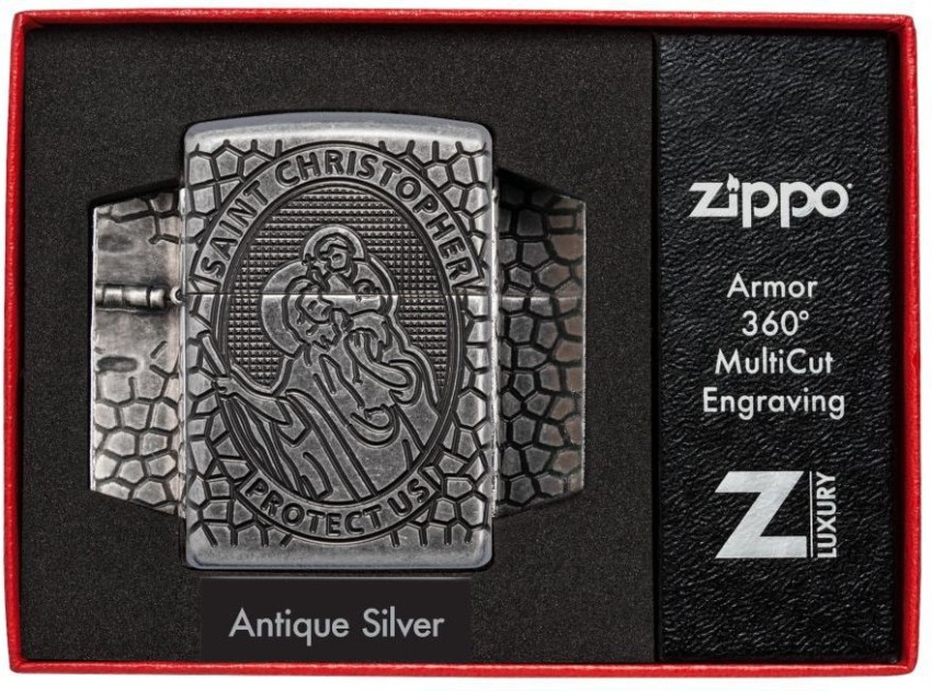 ZIPPO 49160 St Christopher Medal Design Pocket Lighter Price in