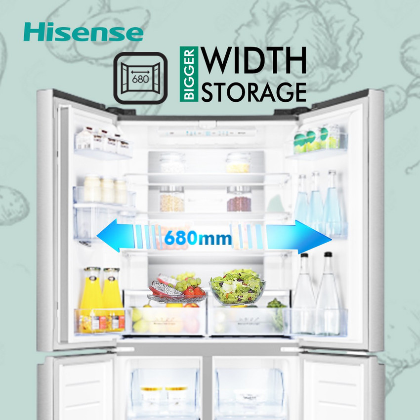 Hisense 507l french shop door fridge