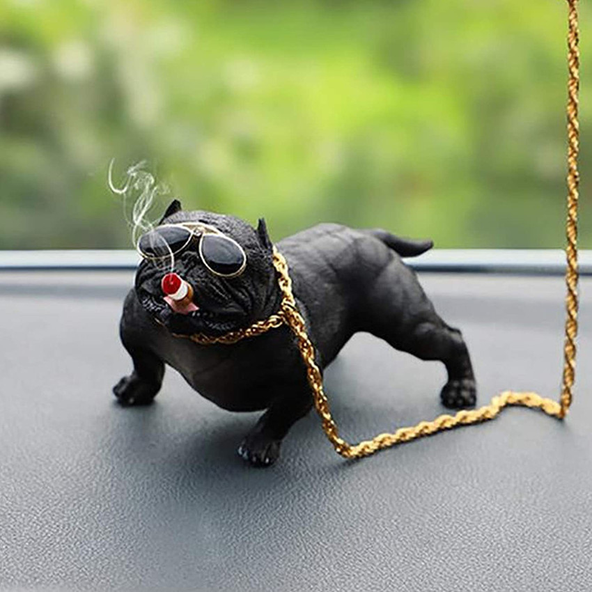 play run Car Decoration Simulation Bully Dog Doll Decor Auto